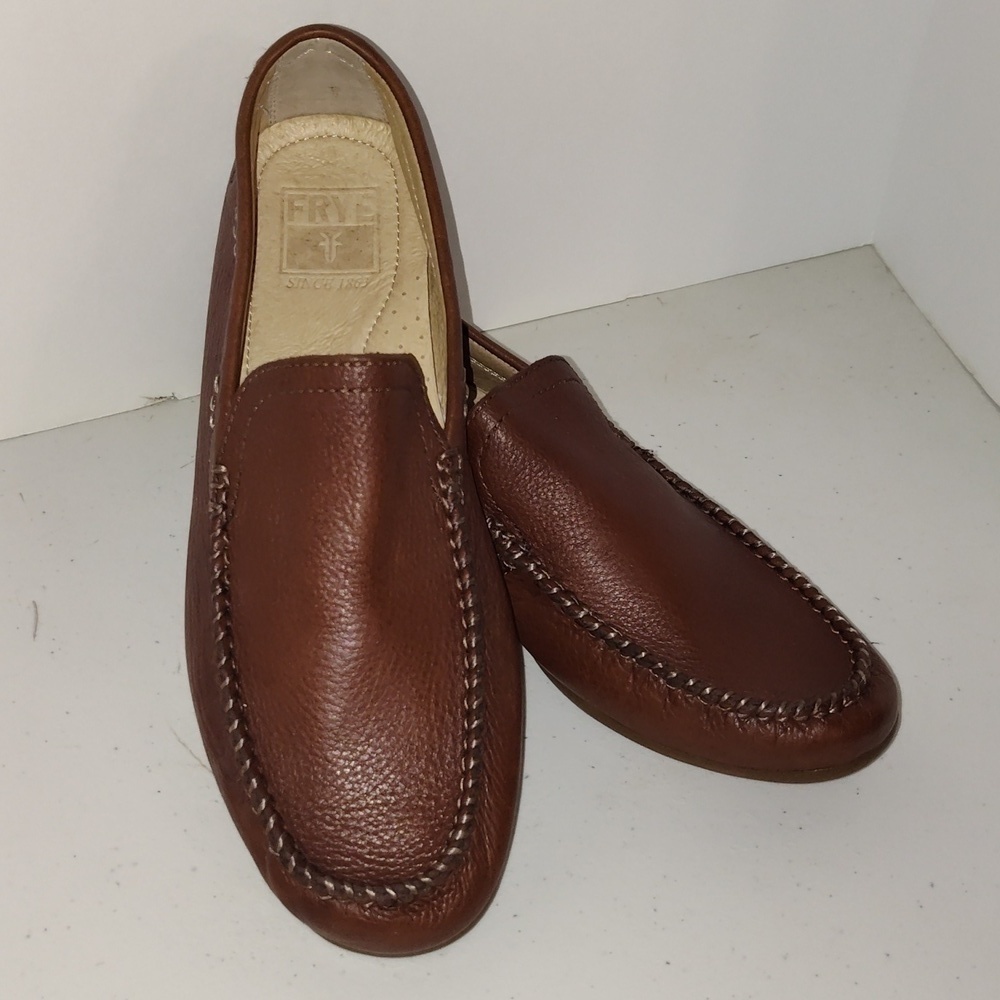 Frye Men's Lewis Venetians brown loafer Leather Shoes  size 8